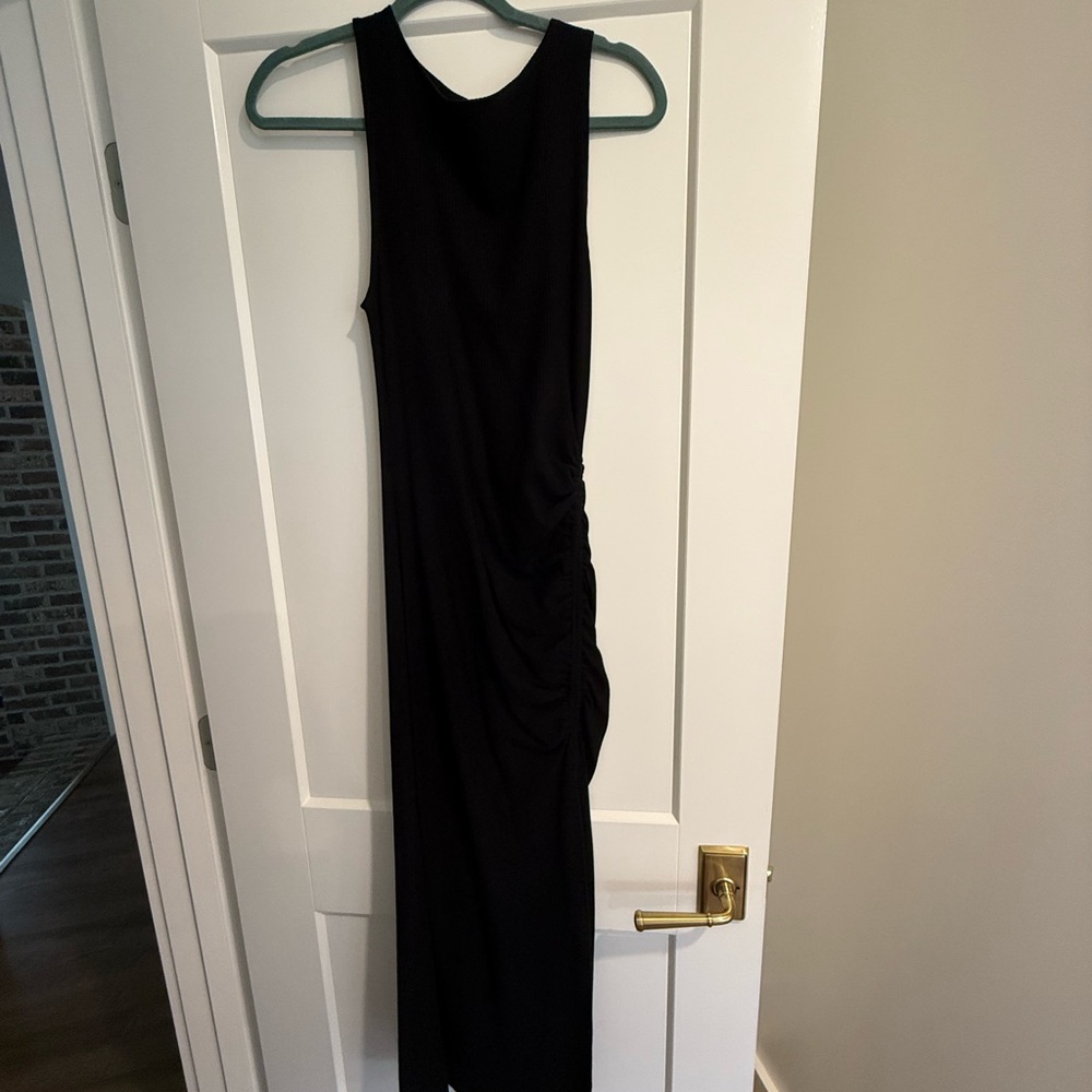 Reformation Black Ribbed Dress